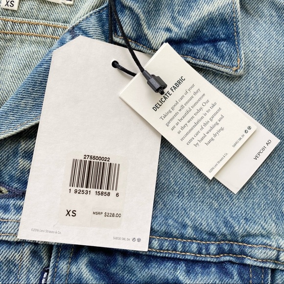 Levi’s made & crafted denim ombré embroidered trucker jacket XS - Picture 8 of 12